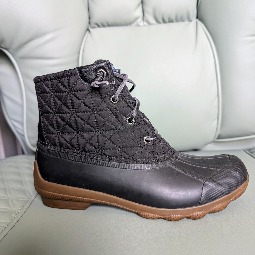 Sperry Saltwater Quilted Duck Booties in Black